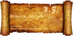 Mikulik Zénó névjegykártya